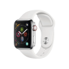 Refurbished Apple Watch Series 4 | 40mm | Stainless Steel Case Silver | White Sport Band | GPS | WiFi + 4G