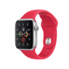 Refurbished Apple Watch Series 5 | 40mm | Aluminium Case Silver | Red Sport Band | GPS | WiFi + 4G