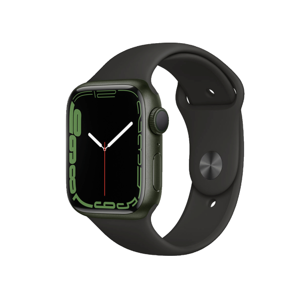 Refurbished Apple Watch Series 7 | 41mm | Aluminum Case Green | Black Sport Band | GPS | WiFi