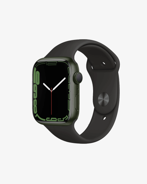 Refurbished Apple Watch Series 7 | 45mm | Aluminum Case Green | Black Sport Band | GPS | WiFi