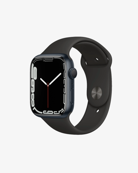 Refurbished Apple Watch Series 7 | 45mm | Aluminum Case Midnight Blue | Black Sport Band | GPS | WiFi