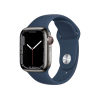 Refurbished Apple Watch Series 7 | 41mm | Stainless Steel Case Graphite | Abyss Blue Sport Band | GPS | WiFi + 4G