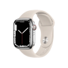 Refurbished Apple Watch Series 7 | 41mm | Stainless Steel Case Silver | Starlight White Sport Band | GPS | WiFi + 4G