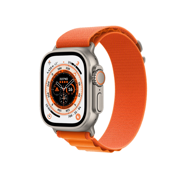 Refurbished Apple Watch Ultra | 49mm | Titanium Case | Orange Alpine Band | GPS | WiFi + 4G