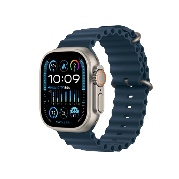 Refurbished Apple Watch Ultra | 49mm | Titanium Case | Blue Ocean Band | GPS | WiFi + 4G